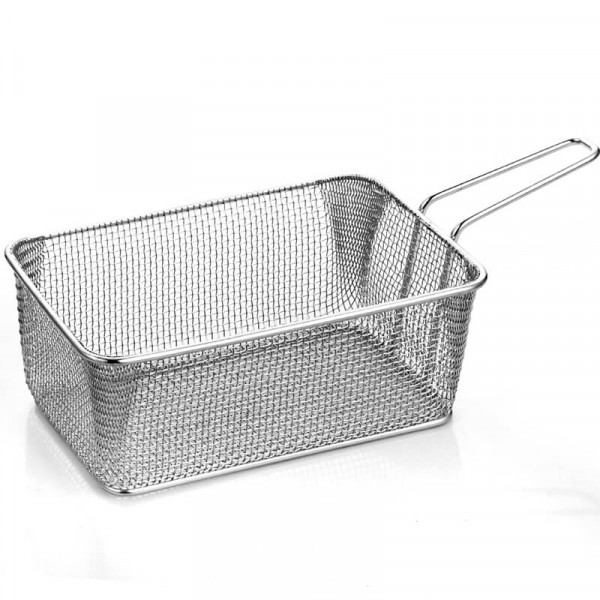 S.Steel Rectangular Deep Serving Basket Wire Mesh 20*12*8 cm