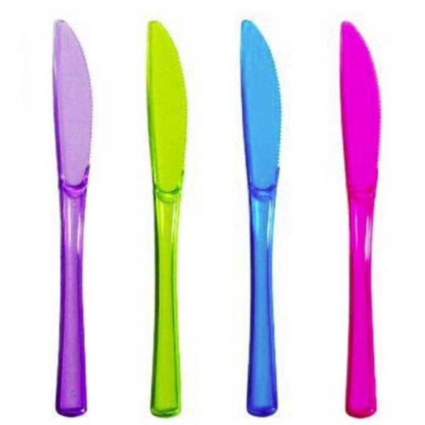 طقم سكاكين طعام بلاستيكية ملونة 