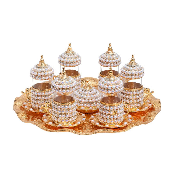  SIX STONE DRINKER SET WITH PEARL