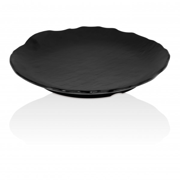 MAT BLACK & WHITE ROUND PLATES 32 cm