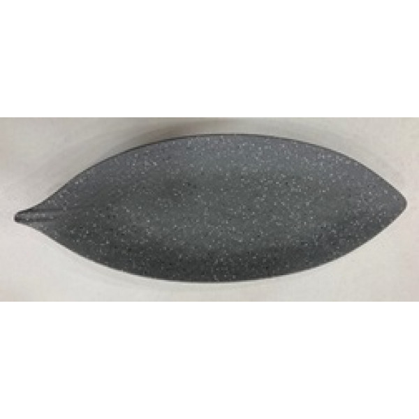 SMALL OVAL LEAF PLATE, FUME Color 28 X 11,5 CM