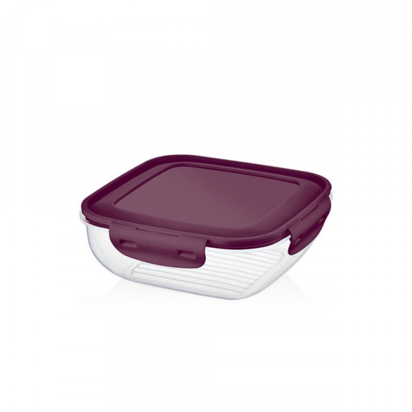 COOK&LOCK COLORED COVER SQUARE STORAGE CONTAINER 350 ML (SHALLOW)