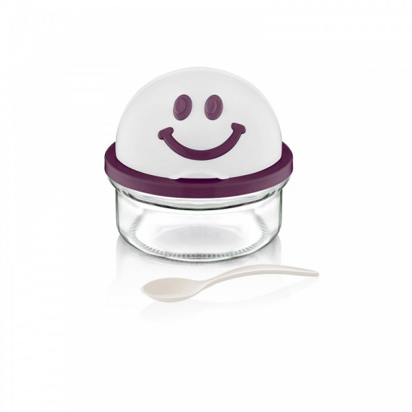 SMILEY FACE SUGAR BOWL WITH SPOON 410 CC