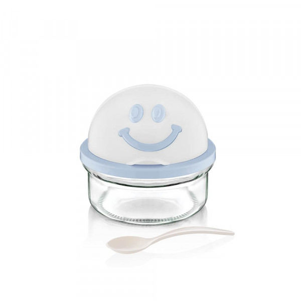 SMILEY FACE SUGAR BOWL WITH SPOON 410 CC IN GIFT BOX