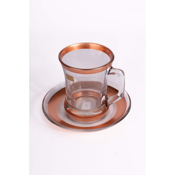 BRONZE & COPPER RING GOLD CUP GLASS