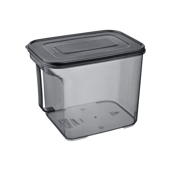  صندوق تخزين بلاستيكي شفاف عميق مع مقبض جانبي (3.25 ليتر)