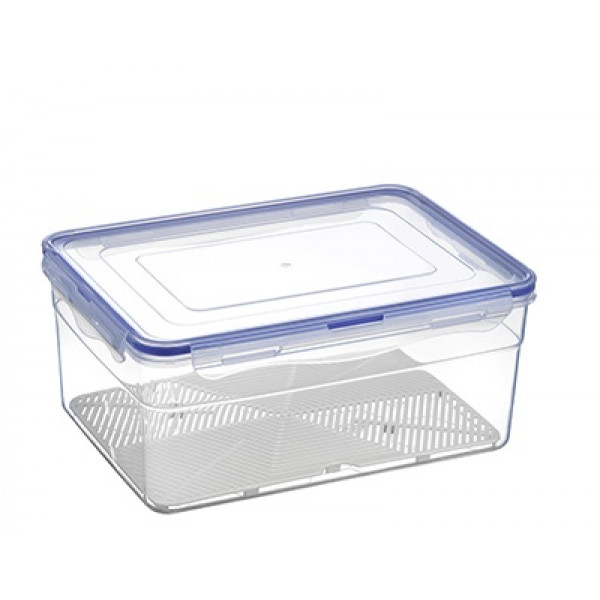  صندوق تخزين بلاستيكي مستطيل شفاف عميق محكم الاغلاق (9 ليتر)