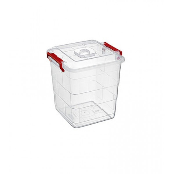  صندوق تخزين بلاستيكي شفاف "TETRIS" مربع (5 ليتر)