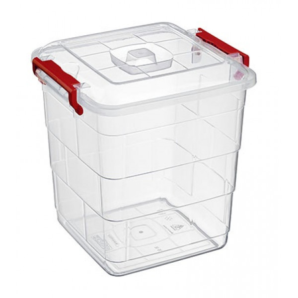  صندوق تخزين بلاستيكي شفاف "TETRIS" مربع (15 ليتر)