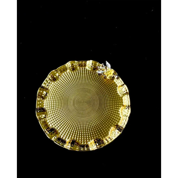 305A Küçük Bombeli Tepsi Altın ( 25 cm )