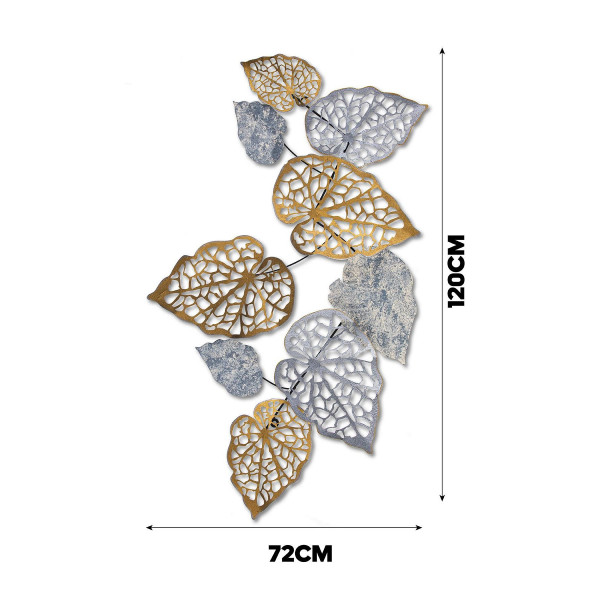 Doreart Leaf Metal Duvar Tablosu, Ev Ofis Duvar Panosu CH112-1