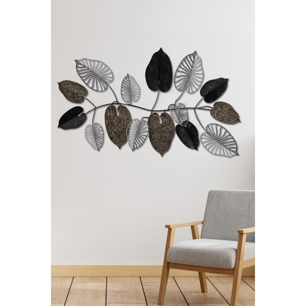 DoreArt Leaf 2 Metal Duvar Tablosu, Ev Ofis Duvar Panosu CH123-2