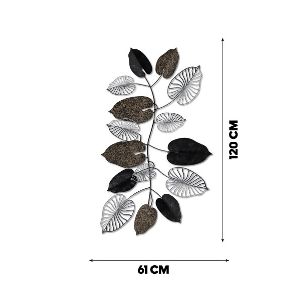 DoreArt Leaf 2 Metal Duvar Tablosu, Ev Ofis Duvar Panosu CH123-2