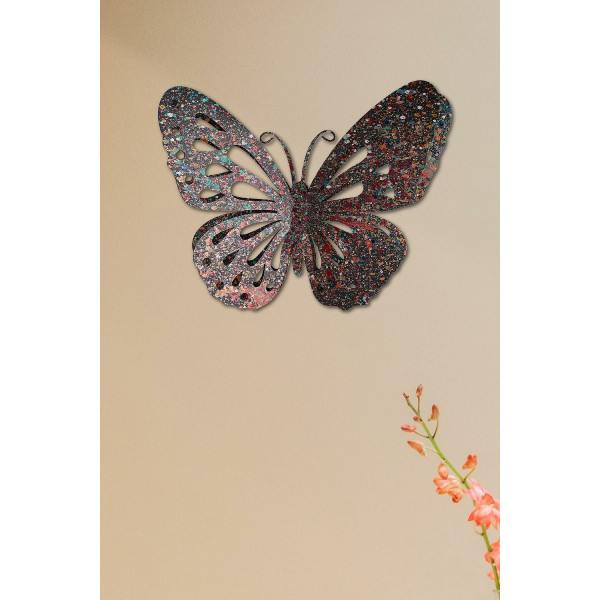 Doreart Black Butterfly Metal Duvar Tablosu, Ev Ofis Duvar Panosu