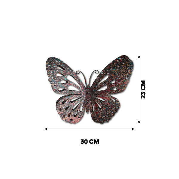 Doreart Black Butterfly Metal Duvar Tablosu, Ev Ofis Duvar Panosu