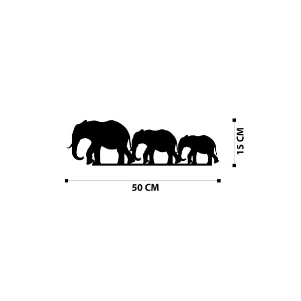 DoreArt Elephants Metal Duvar Tablosu, Ev Ofis Duvar Panosu