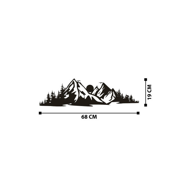 DoreArt Mountain 2 Metal Duvar Tablosu, Ev Ofis Duvar Panosu