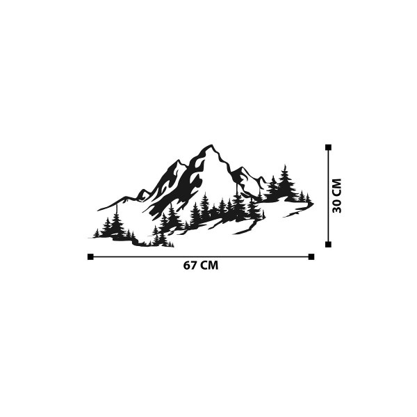 DoreArt Mountain 3 Metal Duvar Tablosu, Ev Ofis Duvar Panosu