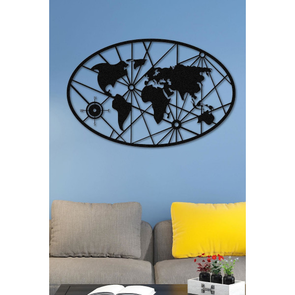 DoreArt World Map Small Metal Duvar Tablosu, Ev Ofis Duvar Panosu