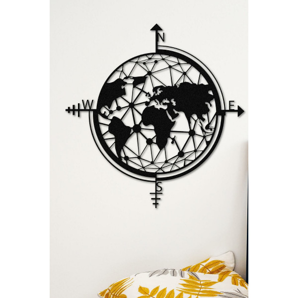 DoreArt World Map Metal Duvar Tablosu, Ev Ofis Duvar Panosu