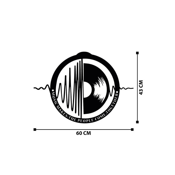 DoreArt My Music v3 Metal Duvar Tablosu, Ev Ofis Duvar Panosu