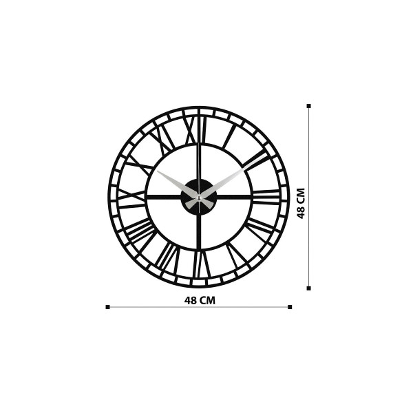 DoreArt Dekorotif Metal Duvar Saati  - 48x48cm