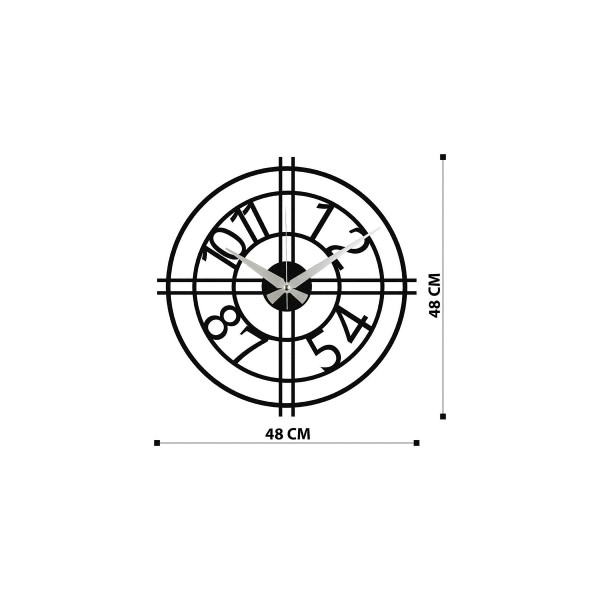 DoreArt Dekorotif Metal Duvar Saati  - 48x48cm