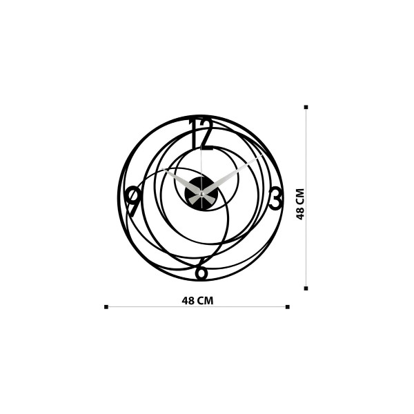 DoreArt Dekorotif Metal Duvar Saati  - 48x48cm