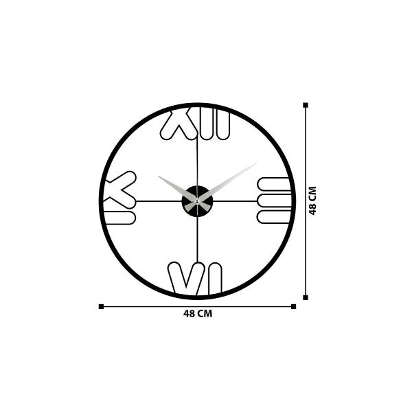 DoreArt Dekorotif Metal Duvar Saati  - 48x48cm