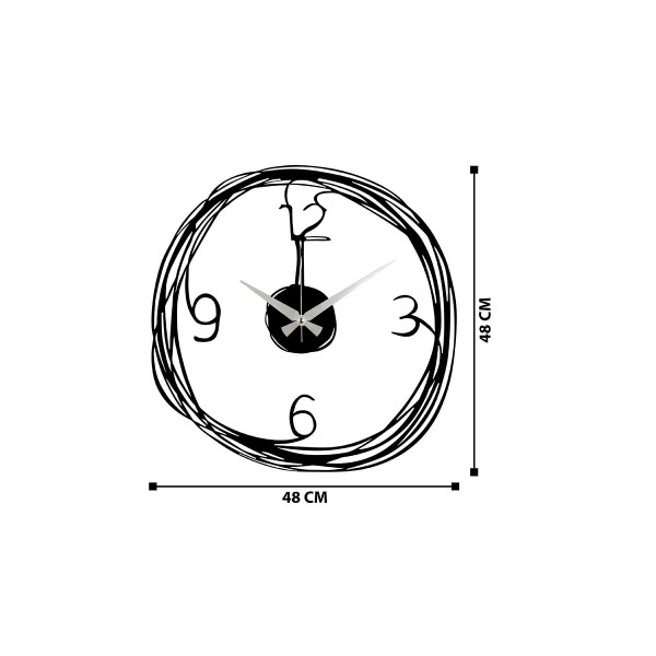 DoreArt Dekorotif Metal Duvar Saati  - 48x48cm