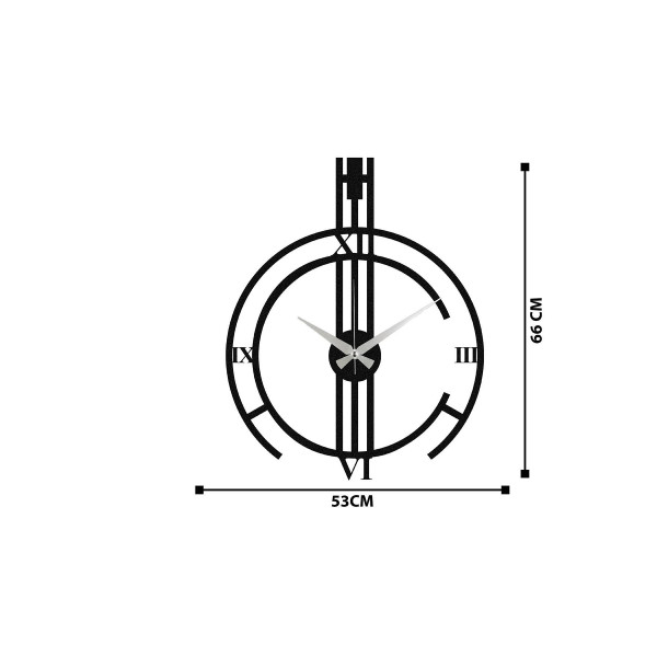 DoreArt Dekorotif Metal Duvar Saati  - 48x48cm