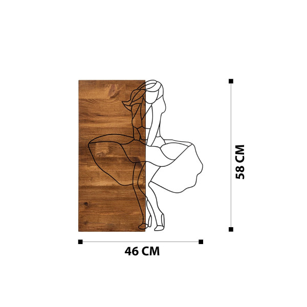DoreArt Woman Ahşap & Metal Duvar Tablosu, Ev Ofis Duvar Panosu