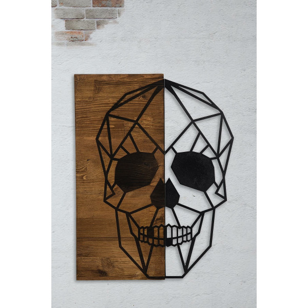 DoreArt Skull Ahşap & Metal Duvar Tablosu, Ev Ofis Duvar Panosu