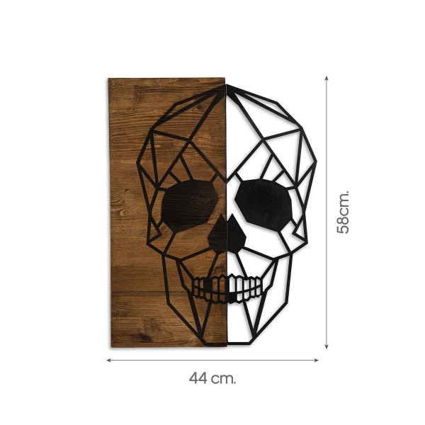 DoreArt Skull Ahşap & Metal Duvar Tablosu, Ev Ofis Duvar Panosu