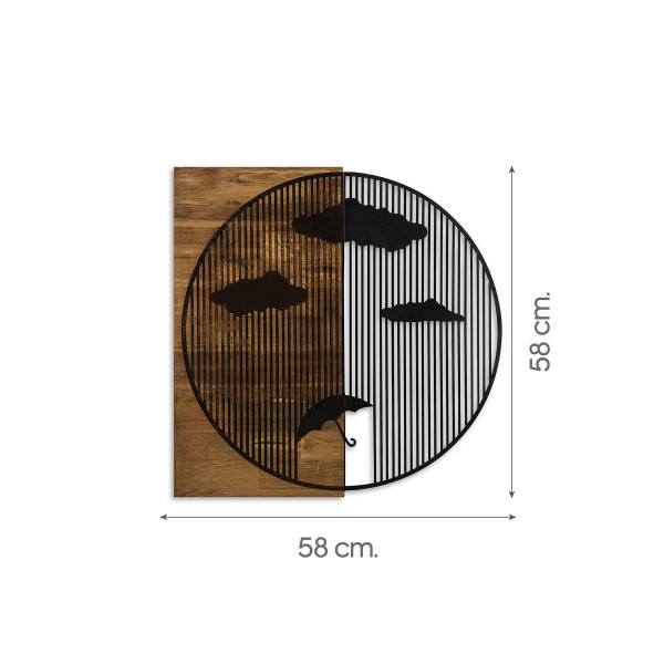DoreArt Rain Ahşap & Metal Duvar Tablosu, Ev Ofis Duvar Panosu