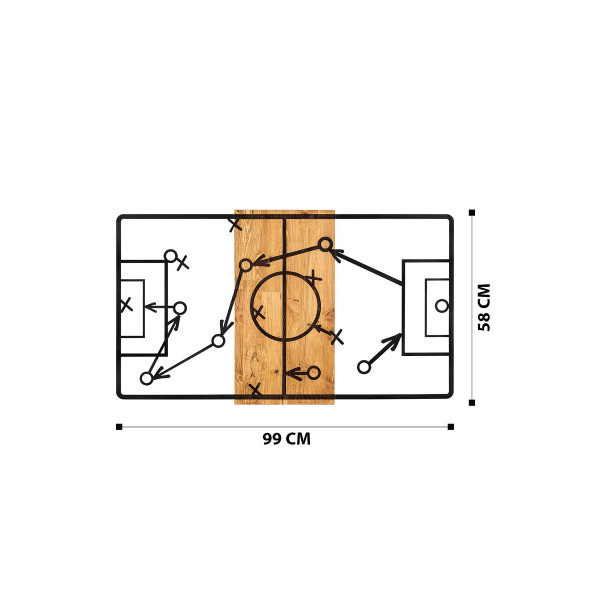 DoreArt Ball Court Ahşap & Metal Duvar Tablosu, Ev Ofis Duvar Panosu