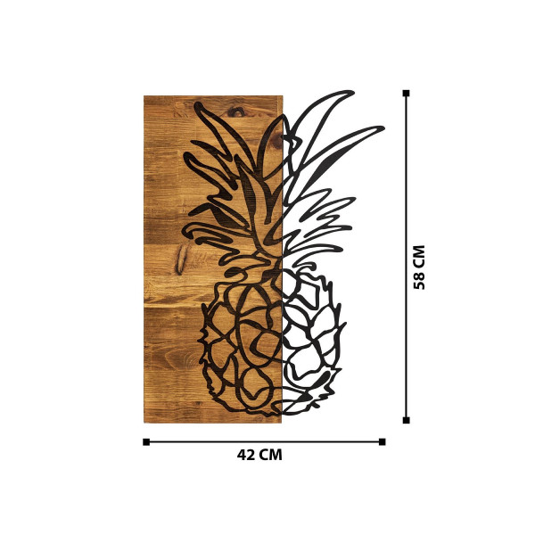 DoreArt Pineapple Ahşap & Metal Duvar Tablosu, Ev Ofis Duvar Panosu