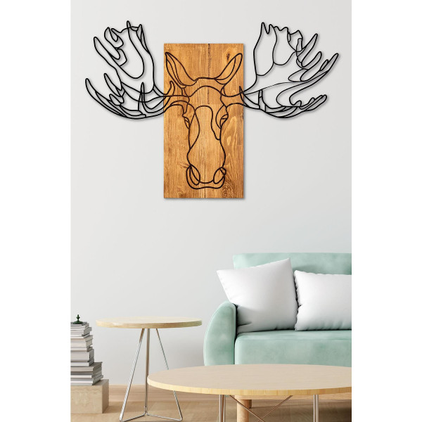 DoreArt Deer Ahşap & Metal Duvar Tablosu, Ev Ofis Duvar Panosu