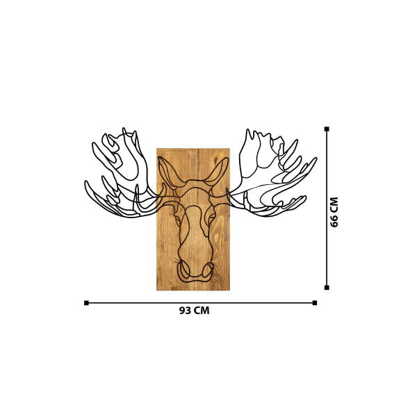 DoreArt Deer Ahşap & Metal Duvar Tablosu, Ev Ofis Duvar Panosu