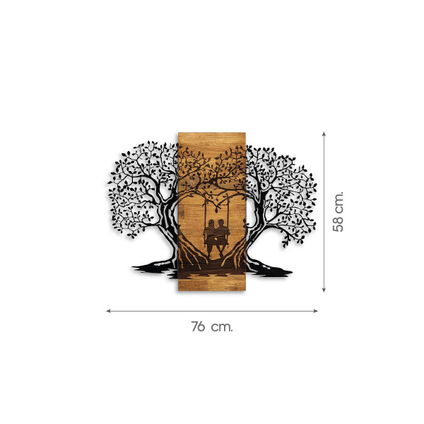 DoreArt Eva Ahşap & Metal Duvar Tablosu, Ev Ofis Duvar Panosu