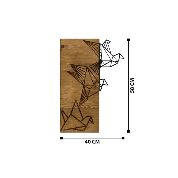DoreArt Oragami Ahşap & Metal Duvar Tablosu, Ev Ofis Duvar Panosu