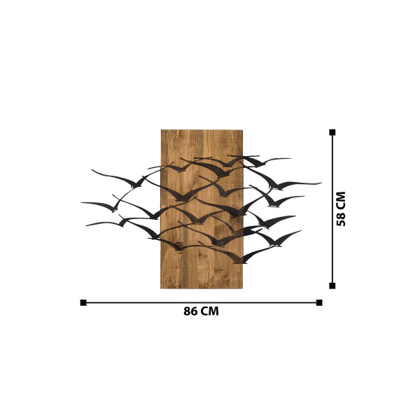 DoreArt Migration Ahşap & Metal Duvar Tablosu, Ev Ofis Duvar Panosu