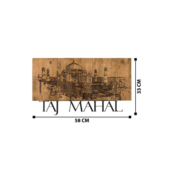 DoreArt Taj Mahal Ahşap & Metal Duvar Tablosu, Ev Ofis Duvar Panosu