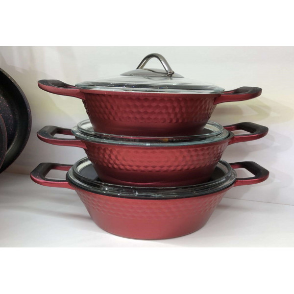 3 PIECES PAN SET (WITH GLASS)