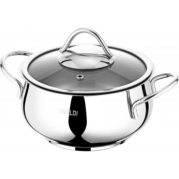 6 Pcs Ufo Cookware SetØ 14-16-18 Deep PotsSteel Handles & KnobsGlass Lid