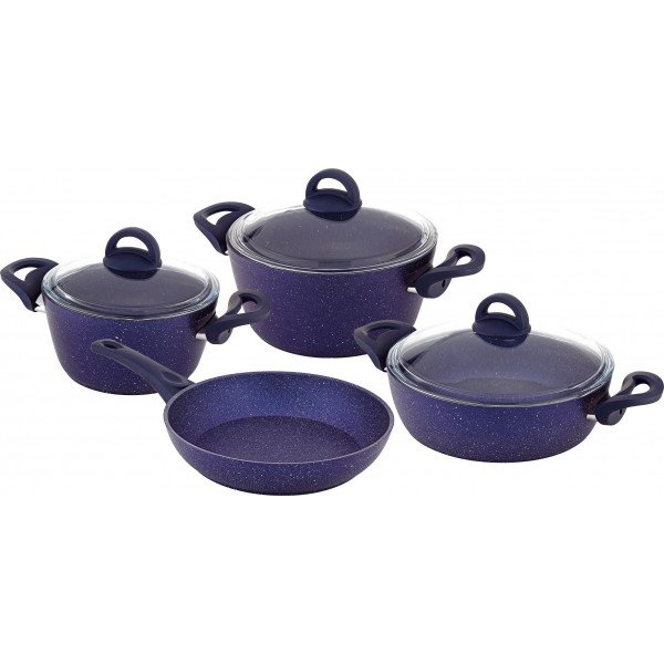 7 pcs Non-Stick Cookware Set20-24 cm Granite Pots26 cm Shallow Pot26 cm Fry Pan