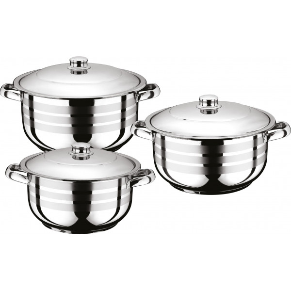 6 Pcs Junior Cookware SetØ 18-20-22 Deep PotsHollow Handles