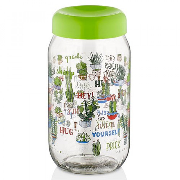 Cactus Decorated Storage Jar 1000cc