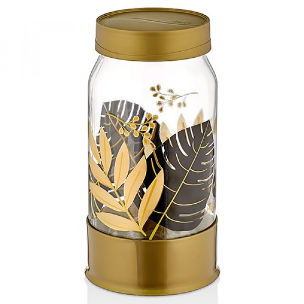 Golden Leaf Decorated Storage Jar 1000cc