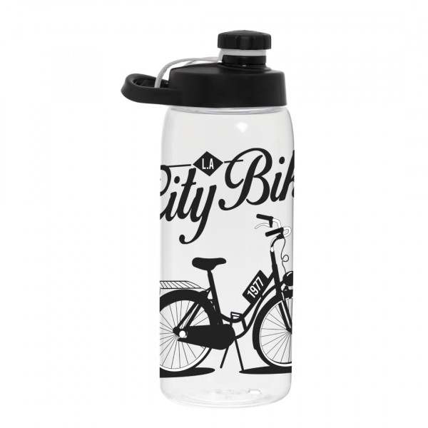 1 lt مطرة لون ابيض غطاء موديل برغي رسمة بسكليت مع طبعة "City Bike" 
